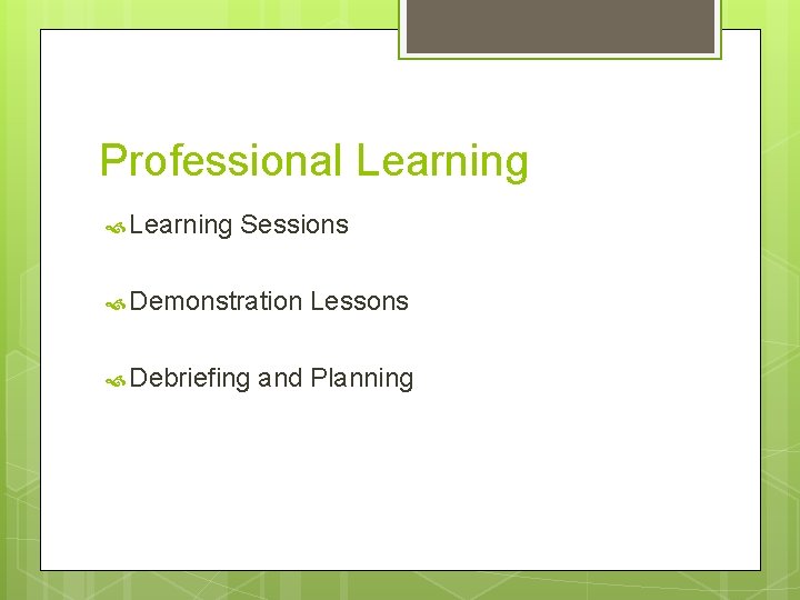 Professional Learning Sessions Demonstration Debriefing Lessons and Planning 