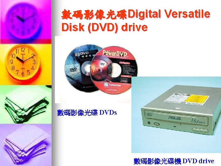 數碼影像光碟Digital Versatile Disk (DVD) drive 數碼影像光碟 DVDs 數碼影像光碟機 DVD drive 