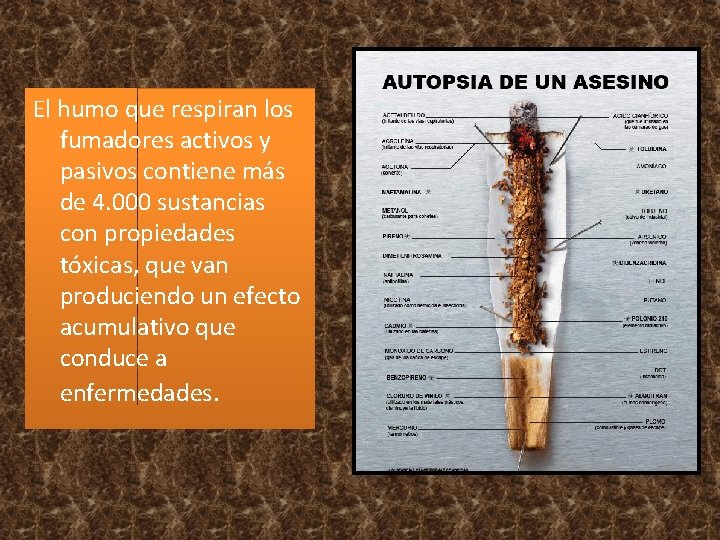 El humo que respiran los fumadores activos y pasivos contiene más de 4. 000