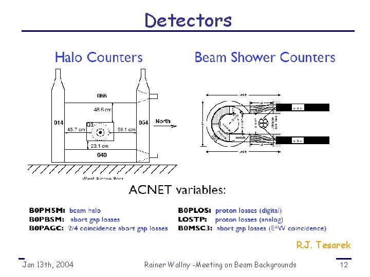 Detectors R. J. Tesarek Jan 13 th, 2004 Rainer Wallny -Meeting on Beam Backgrounds