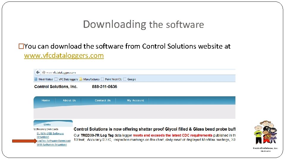 Downloading the software �You can download the software from Control Solutions website at www.