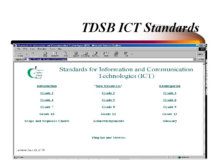 TDSB ICT Standards 