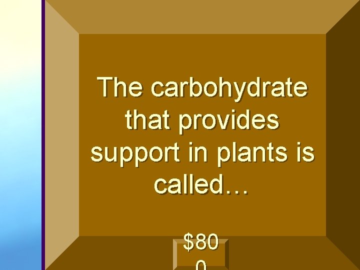 The carbohydrate that provides support in plants is called… $80 