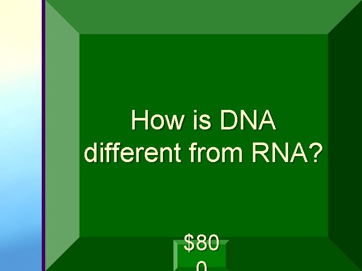 How is DNA different from RNA? $80 