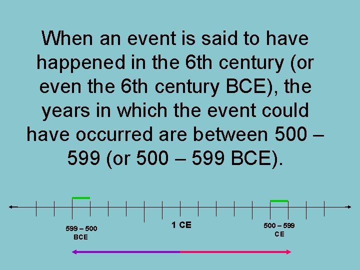 When an event is said to have happened in the 6 th century (or