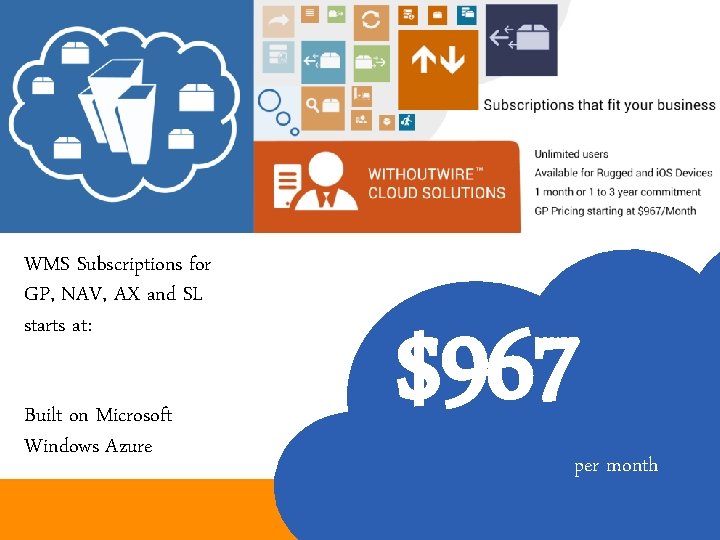 WMS Subscriptions for GP, NAV, AX and SL starts at: Built on Microsoft Windows