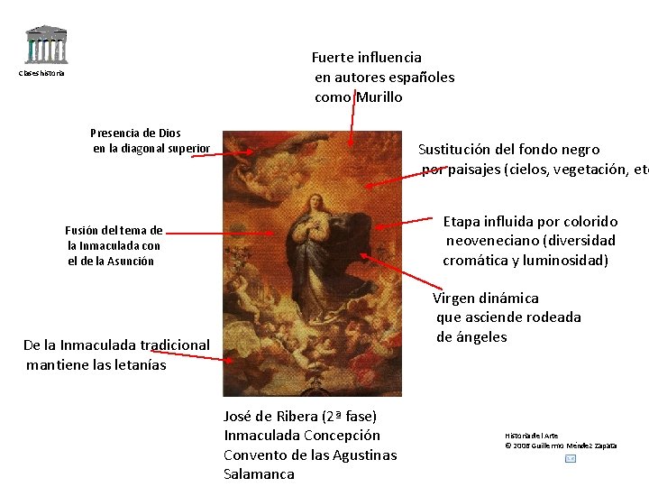 Fuerte influencia en autores españoles como Murillo Claseshistoria Presencia de Dios en la diagonal
