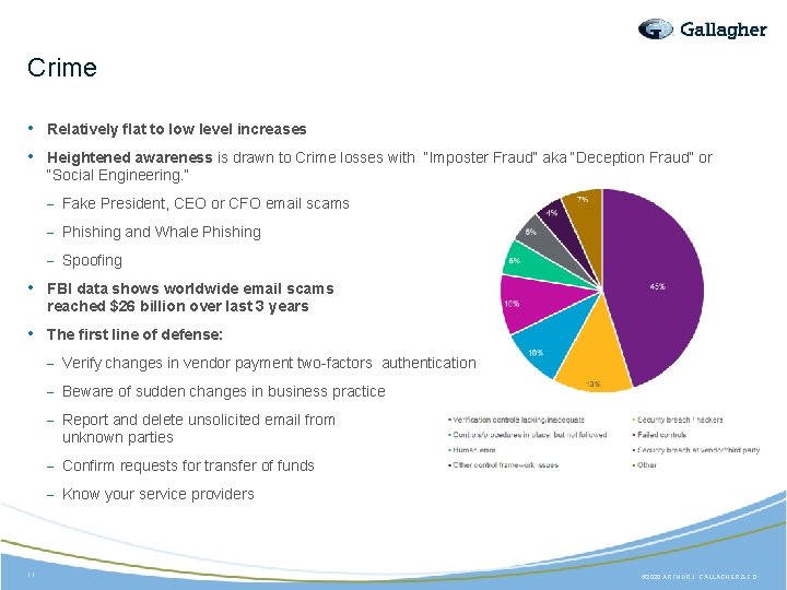Crime • • Relatively flat to low level increases Heightened awareness is drawn to