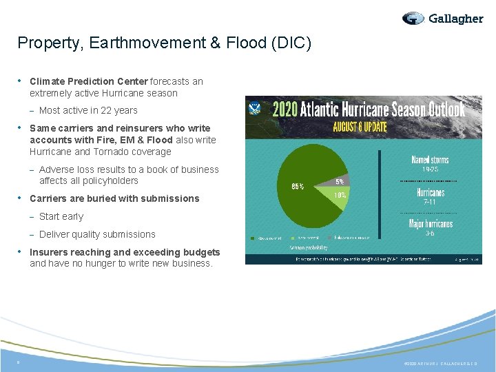 Property, Earthmovement & Flood (DIC) • Climate Prediction Center forecasts an extremely active Hurricane
