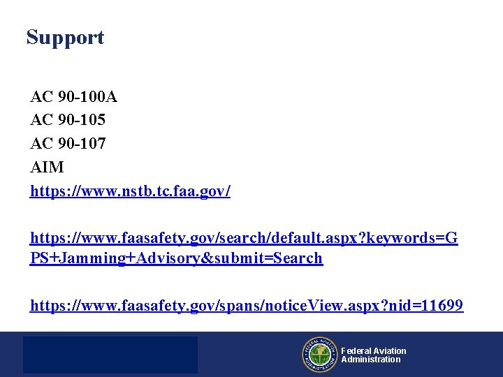 Support AC 90 -100 A AC 90 -105 AC 90 -107 AIM https: //www.