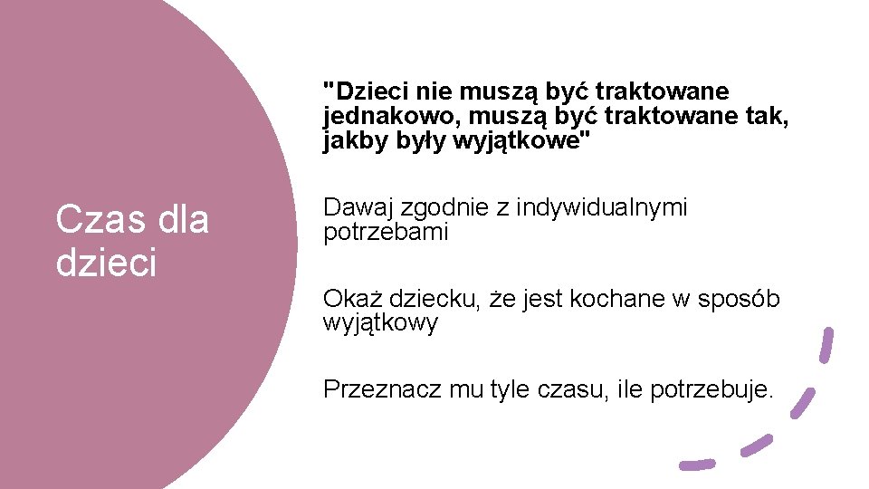 "Dzieci nie muszą być traktowane jednakowo, muszą być traktowane tak, jakby były wyjątkowe" Czas