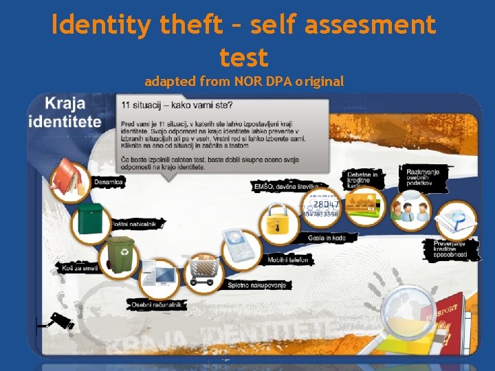 Identity theft – self assesment test adapted from NOR DPA original 