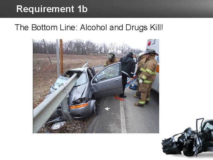 Requirement 1 b The Bottom Line: Alcohol and Drugs Kill! 