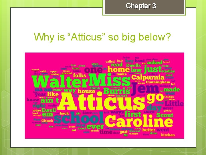 Chapter 3 Why is “Atticus” so big below? 