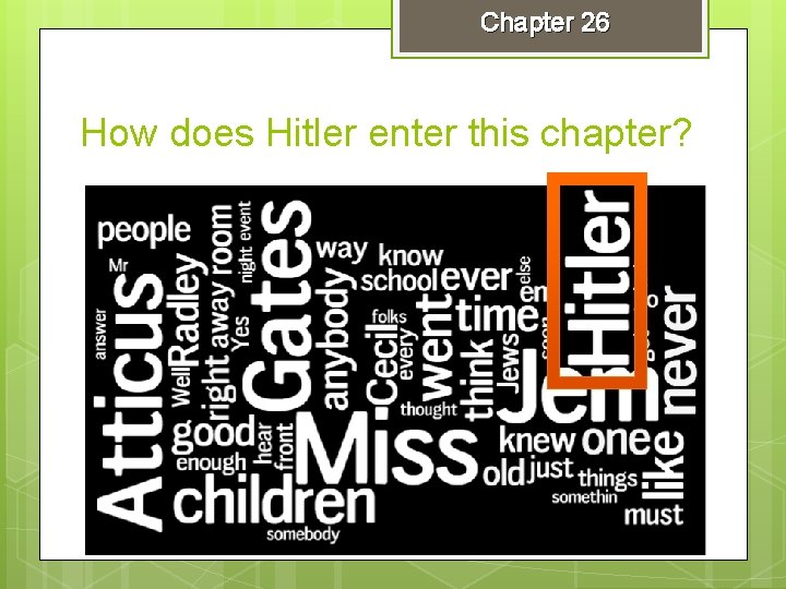 Chapter 26 How does Hitler enter this chapter? 