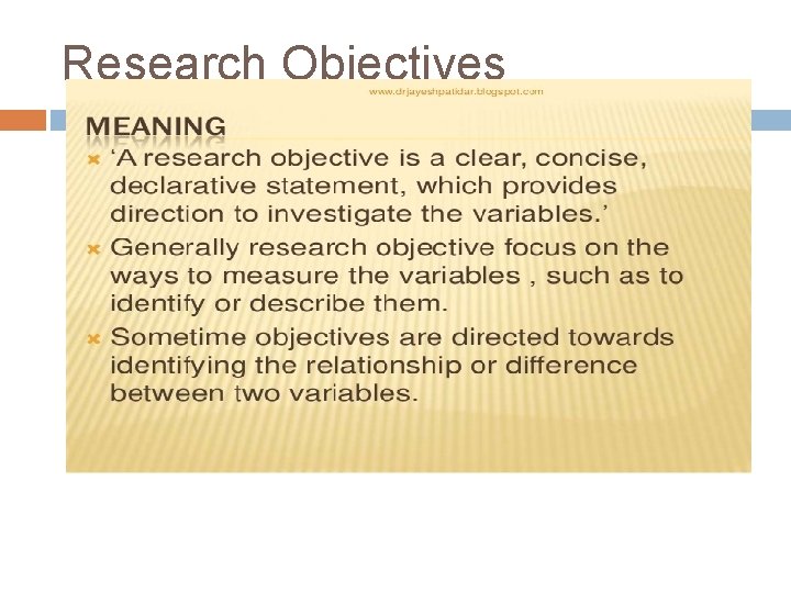 Research Objectives 