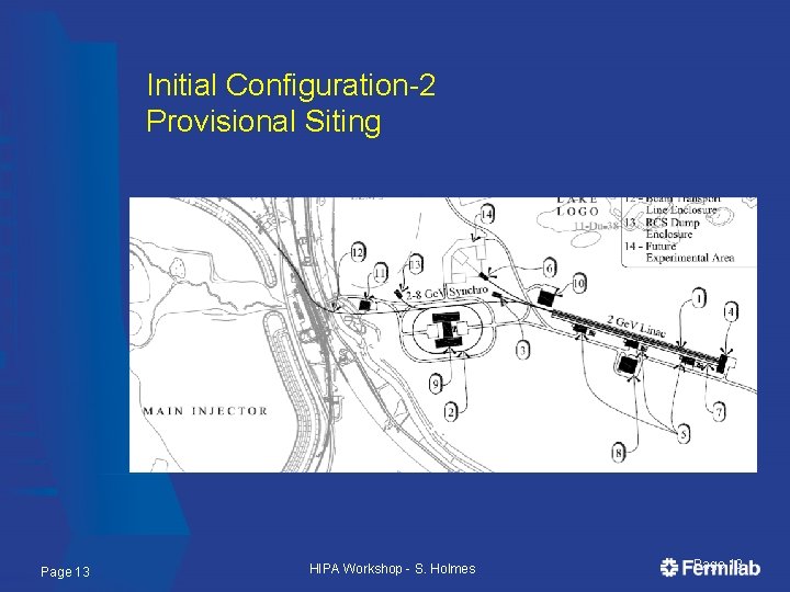Initial Configuration-2 Provisional Siting Page 13 HIPA Workshop - S. Holmes Page 13 