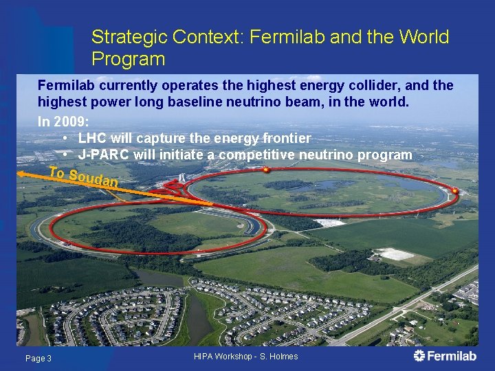 Strategic Context: Fermilab and the World Program Fermilab currently operates the highest energy collider,