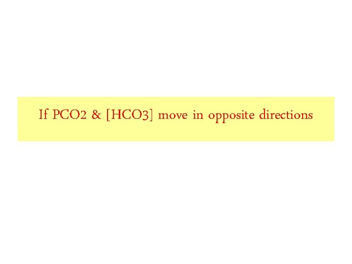 If PCO 2 & [HCO 3] move in opposite directions 