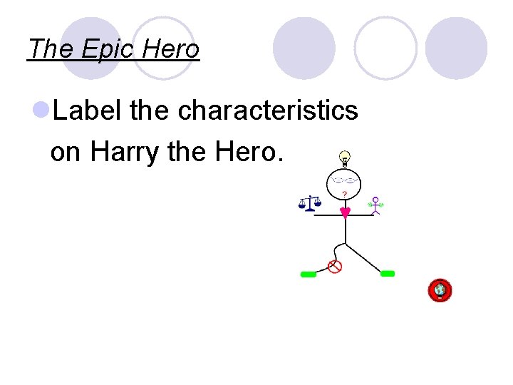 The Epic Hero l. Label the characteristics on Harry the Hero. 