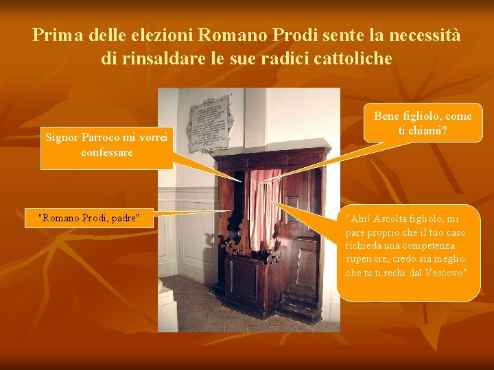 Prima delle elezioni Romano Prodi sente la necessità di rinsaldare le sue radici cattoliche