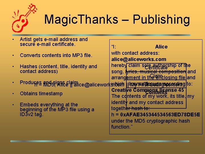 Magic. Thanks – Publishing • • • Artist gets e-mail address and secure e-mail