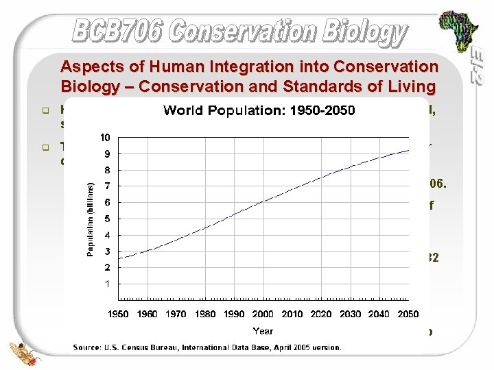 Aspects of Human Integration into Conservation Biology – Conservation and Standards of Living q