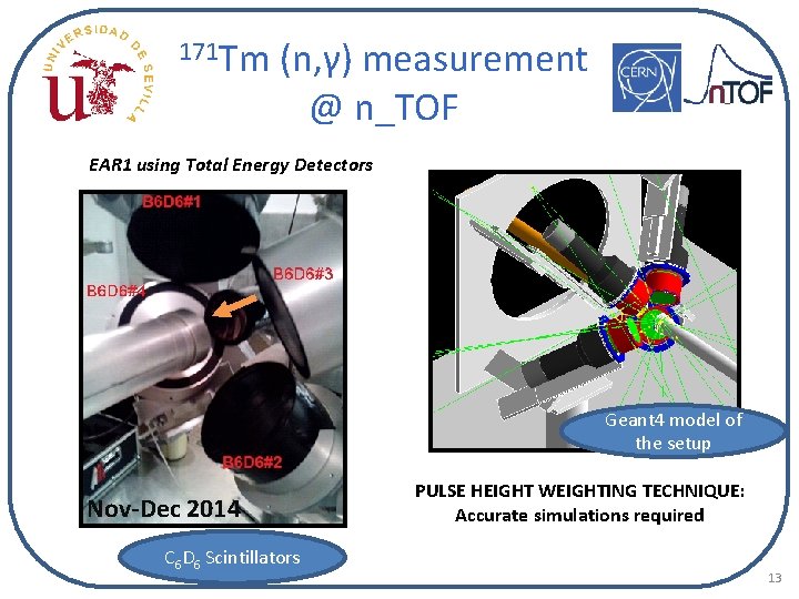 171 Tm (n, γ) measurement @ n_TOF EAR 1 using Total Energy Detectors Geant