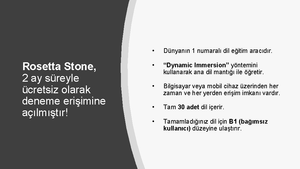 Rosetta Stone, 2 ay süreyle ücretsiz olarak deneme erişimine açılmıştır! • Dünyanın 1 numaralı