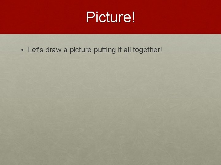 Picture! • Let’s draw a picture putting it all together! 