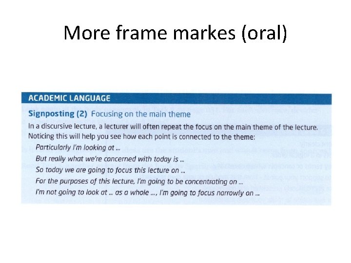 More frame markes (oral) 