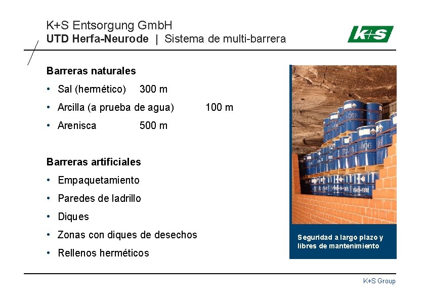 K+S Entsorgung Gmb. H UTD Herfa-Neurode | Sistema de multi-barrera Barreras naturales • Sal