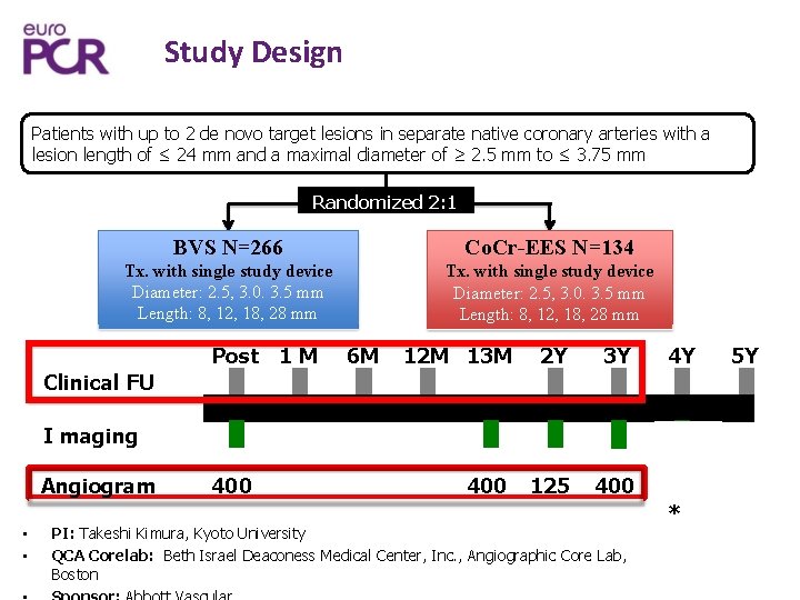 Study Design Patients with up to 2 de novo target lesions in separate native