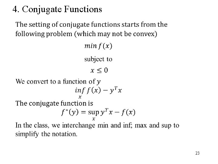 4. Conjugate Functions 23 