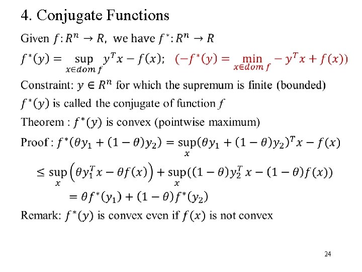 4. Conjugate Functions 24 