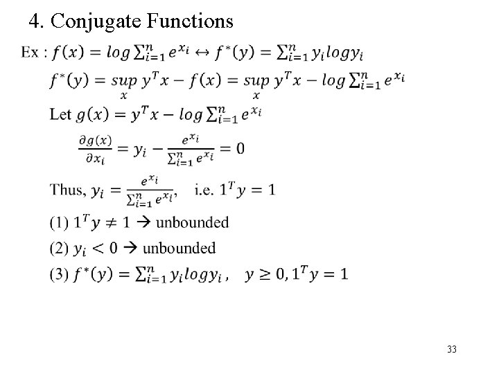 4. Conjugate Functions 33 