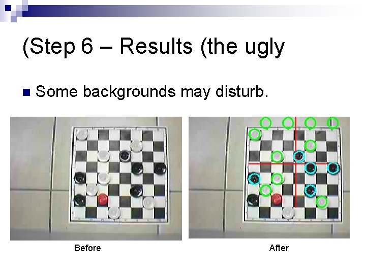 (Step 6 – Results (the ugly n Some backgrounds may disturb. Before After (Step 6 – Results (the ugly n Some backgrounds may disturb. Before After