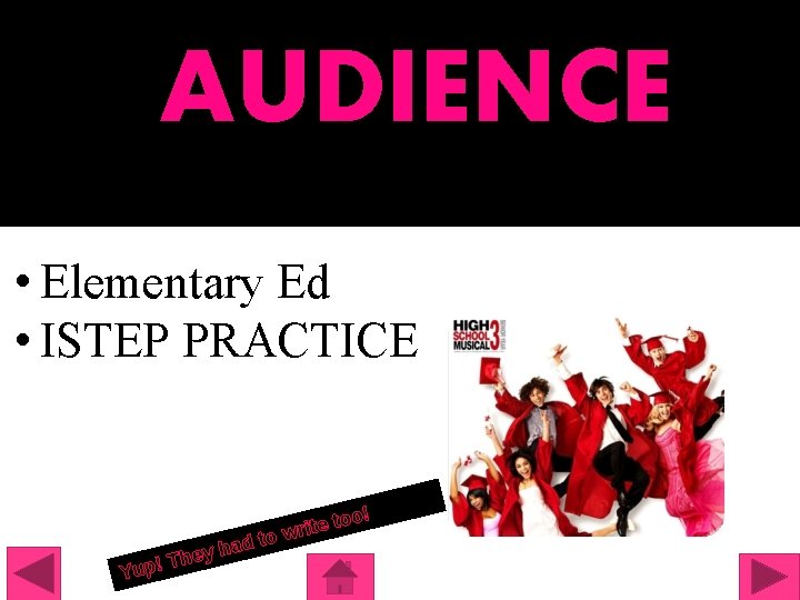 AUDIENCE • Elementary Ed • ISTEP PRACTICE too! e t i r ow t