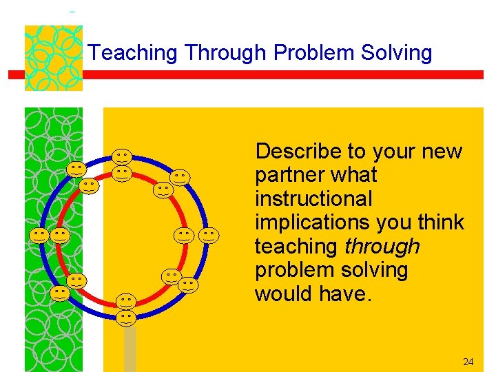 Teaching Through Problem Solving Describe to your new partner what instructional implications you think