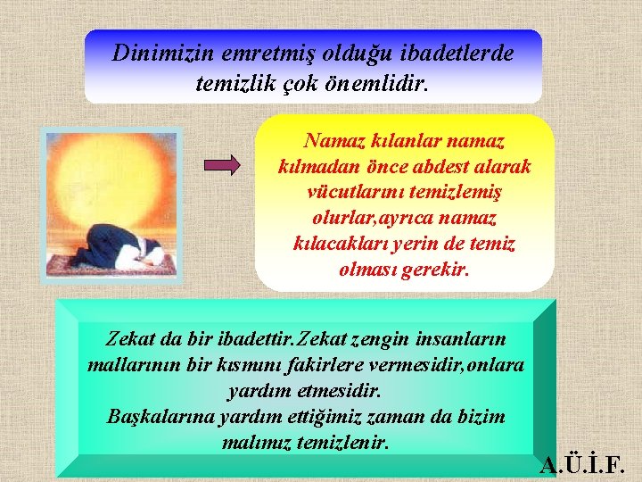 Dinimizin emretmiş olduğu ibadetlerde temizlik çok önemlidir. Namaz kılanlar namaz kılmadan önce abdest alarak