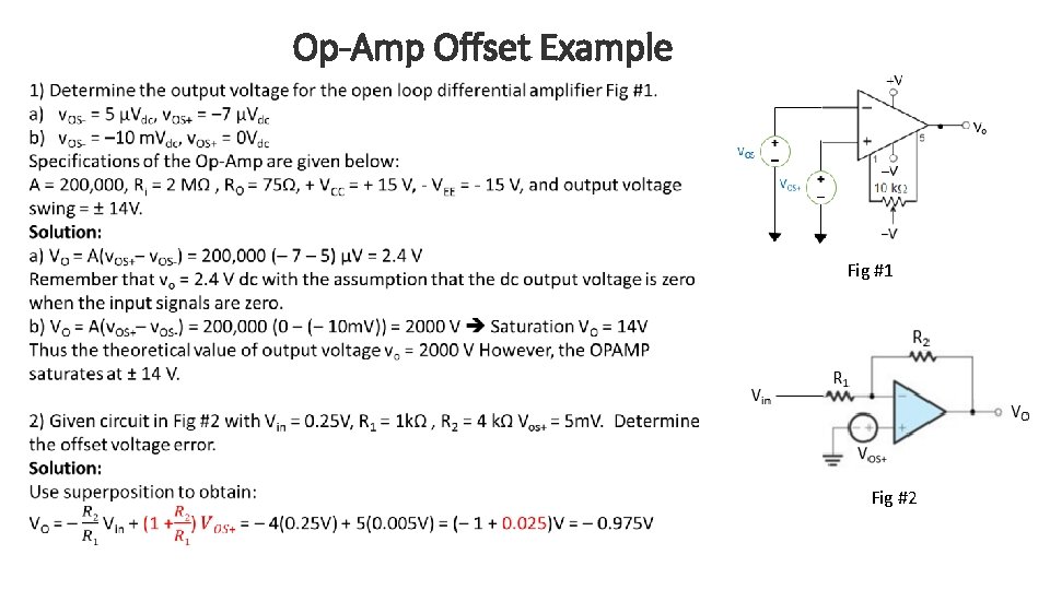 Op-Amp Offset Example Fig #1 Fig #2 