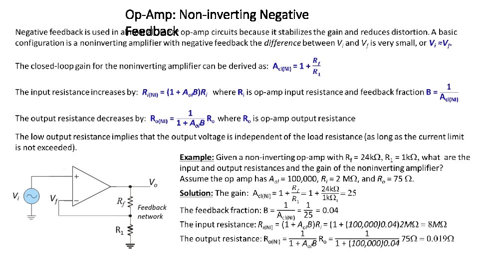 Op-Amp: Non-inverting Negative Feedback 