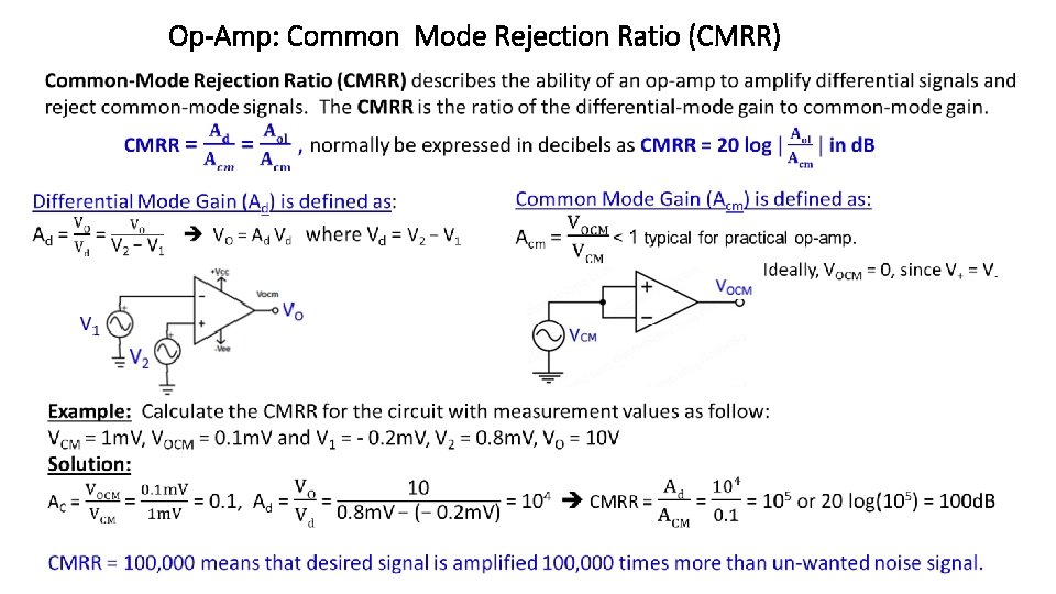 Op-Amp: Common Mode Rejection Ratio (CMRR) 