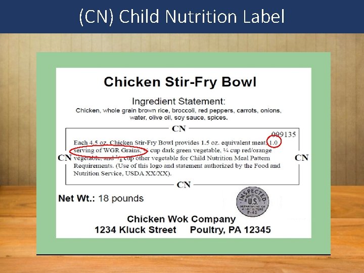 (CN) Child Nutrition Label 