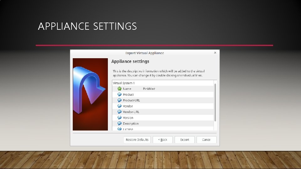 APPLIANCE SETTINGS 