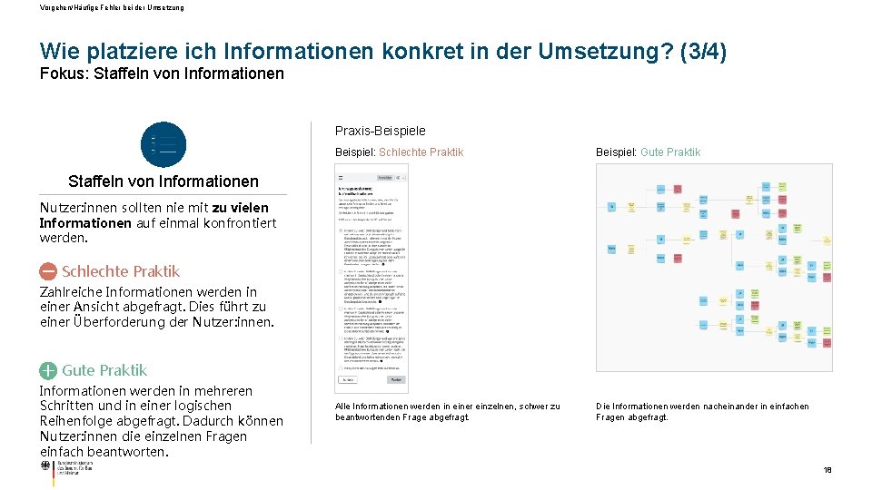 Vorgehen/Häufige Fehler bei der Umsetzung Wie platziere ich Informationen konkret in der Umsetzung? (3/4)