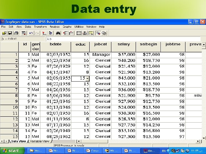 Data entry 