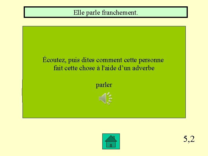 Elle parle franchement. Écoutez, puis dites comment cette personne fait cette chose à l'aide