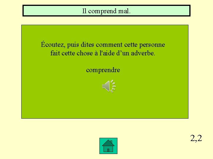 Il comprend mal. Écoutez, puis dites comment cette personne fait cette chose à l'aide