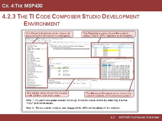 CH. 4: THE MSP 430 4. 2. 3 THE TI CODE COMPOSER STUDIO DEVELOPMENT